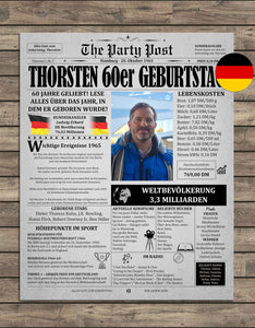 Personalisiertes Geburtstagsposter - Deutschland Historische Fakten - digital