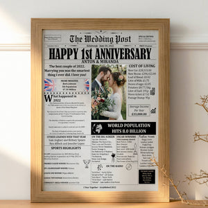 1st Anniversary Gift For Husband Or Wife, Gift For Couples, Printable Paper Anniversary Party Decoration - Married 2023
