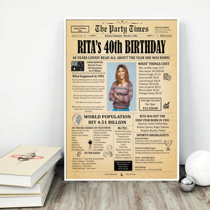 Personalized Birthday Poster with back support - hardcopy