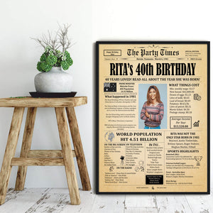 Personalized Birthday Poster with back support - hardcopy