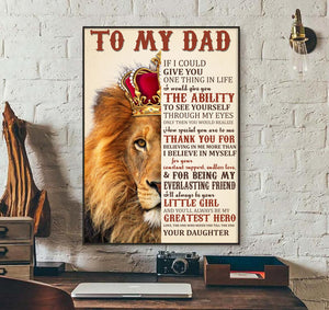 Lion King To My Dad Poster - digital